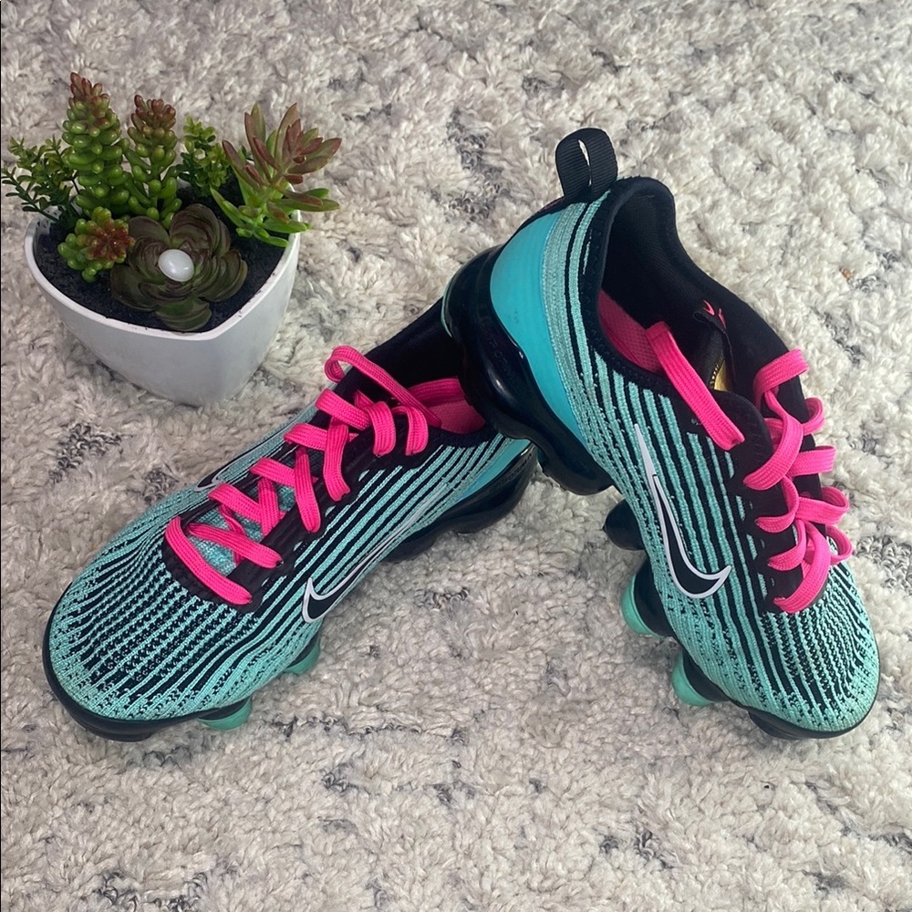 Nike Pink and Blue Athletic Shoes Vibrant Design